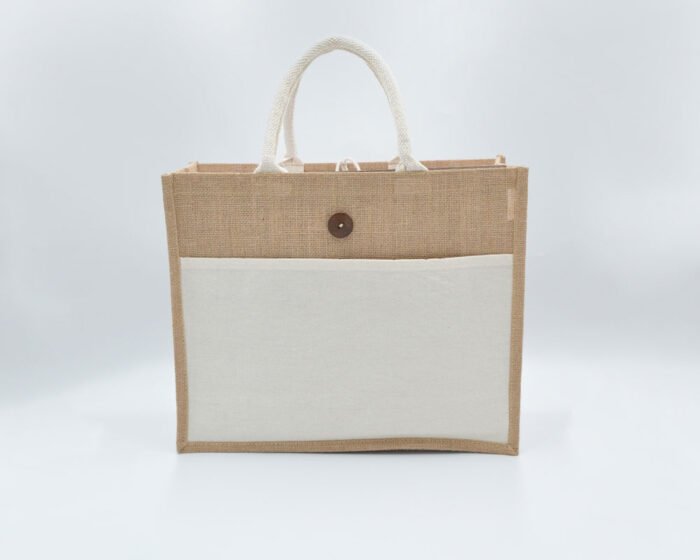 Jute Canvas Bag 225gsm WHITE - Image 1