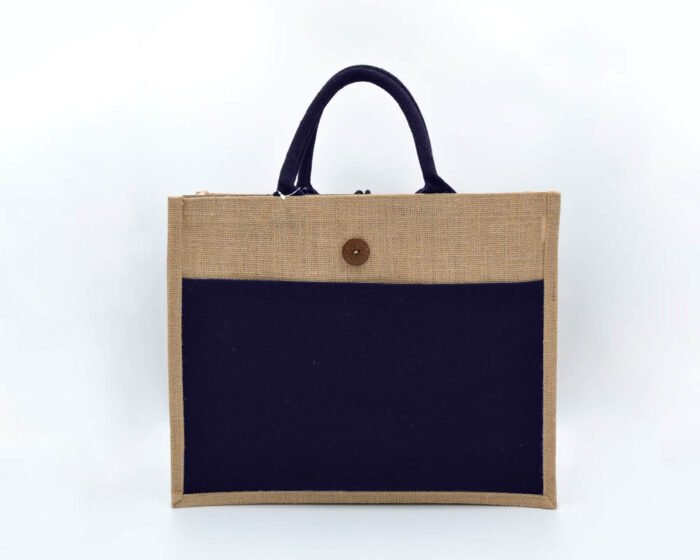 Jute Bag  4002 NAVY BLUE - Image 1