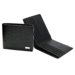CROCO SIGNATURE SLIM WALLET - Black