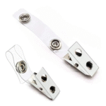 Metal Badge Clip with Clear PVC Strap
