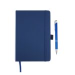 A5 PU Economic Notebook and pen N Blue