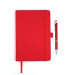 A5 PU Economic Notebook and pen Red